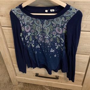 Anthropologie Small Paisley Print Sweater